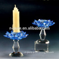 Blue wholesale crystal lotus candle holders
